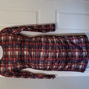 Glory Star Large Plaid Ruched Bodycon Dress